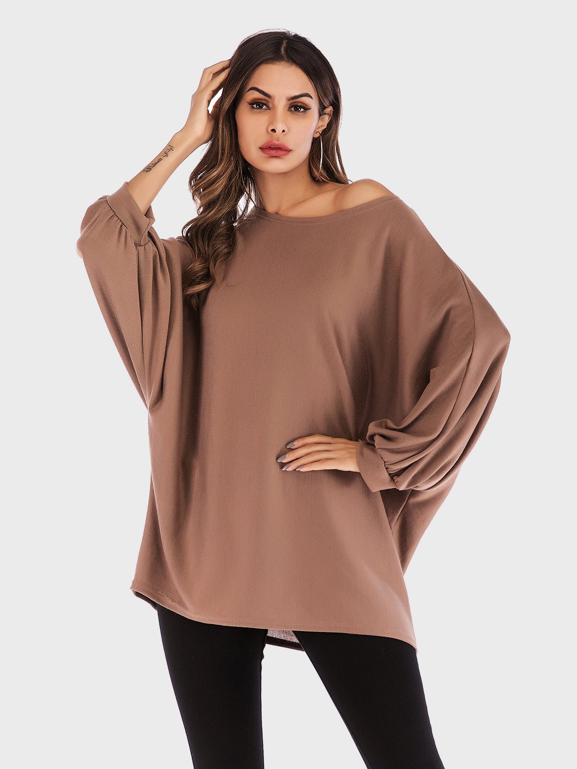 Stilla | Perfee Rundhalset Batwing Udenærmet T-shirt Online
