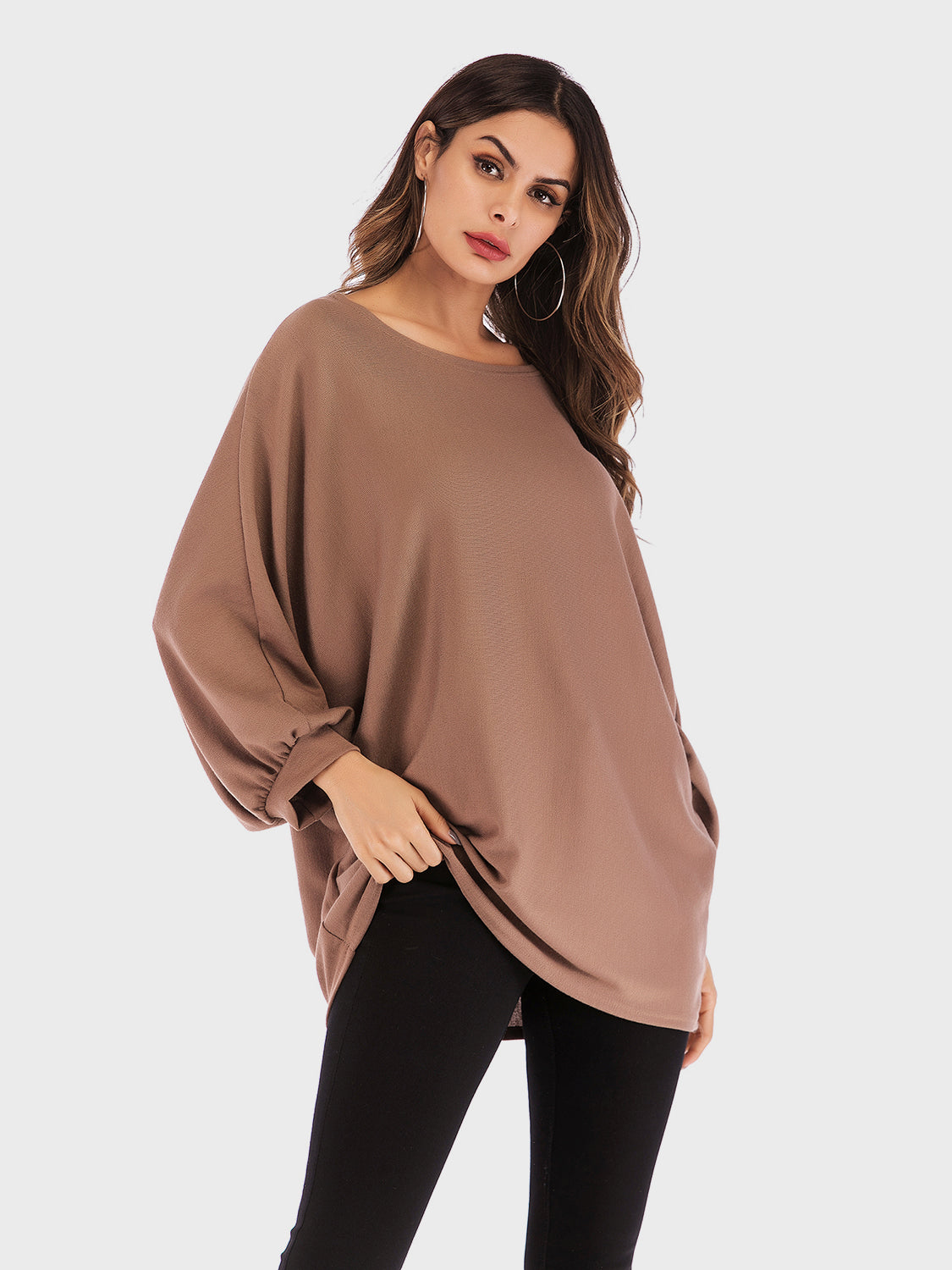 Stilla | Perfee Rundhalset Batwing Udenærmet T-shirt Online