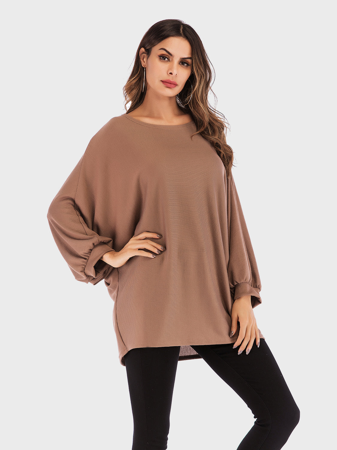 Stilla | Perfee Rundhalset Batwing Udenærmet T-shirt Online