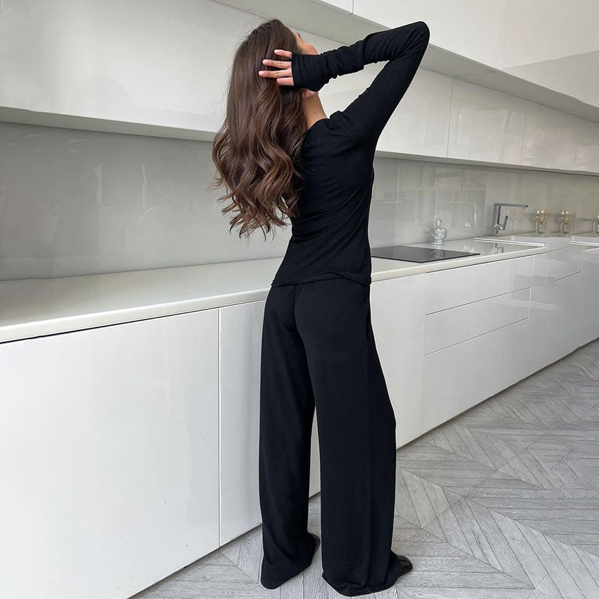 Stilla | Efterår Black Milk Silke Pyjamas to Dels Sæt Blød Stræk Komfortable Kvinder Hjemme Tøj