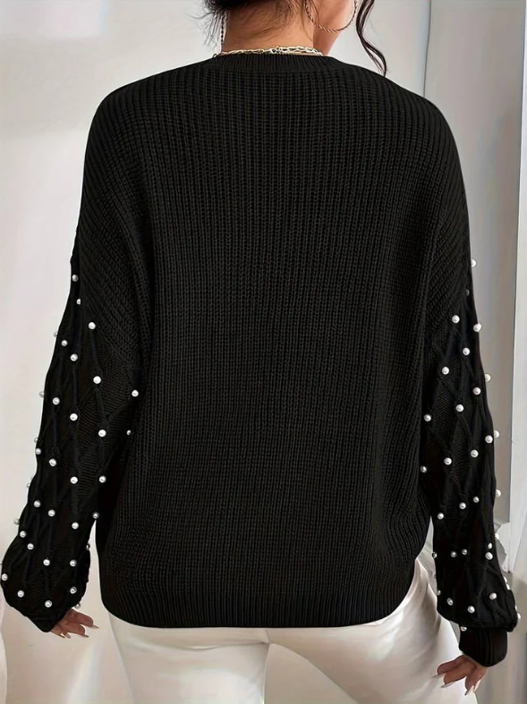 Stilla | Strikket Sweater til Kvinder med Perler