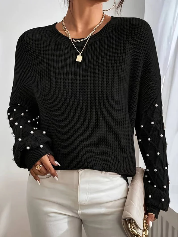 Stilla | Strikket Sweater til Kvinder med Perler