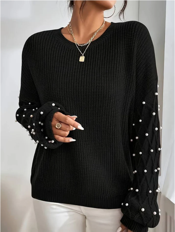 Stilla | Strikket Sweater til Kvinder med Perler
