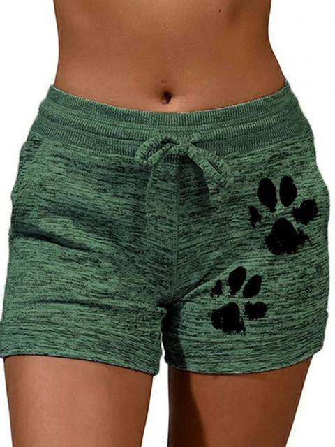 Stilla | Afslappet Yoga Kat Pote Tryk Shorts