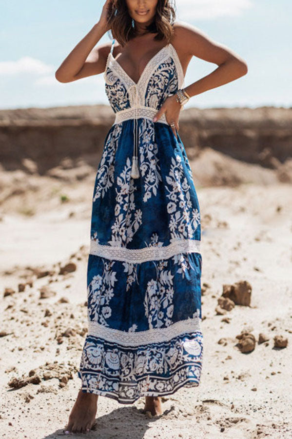 Stilla | Unseen Beauty Blonde Patchwork Floral Maxi Kjole