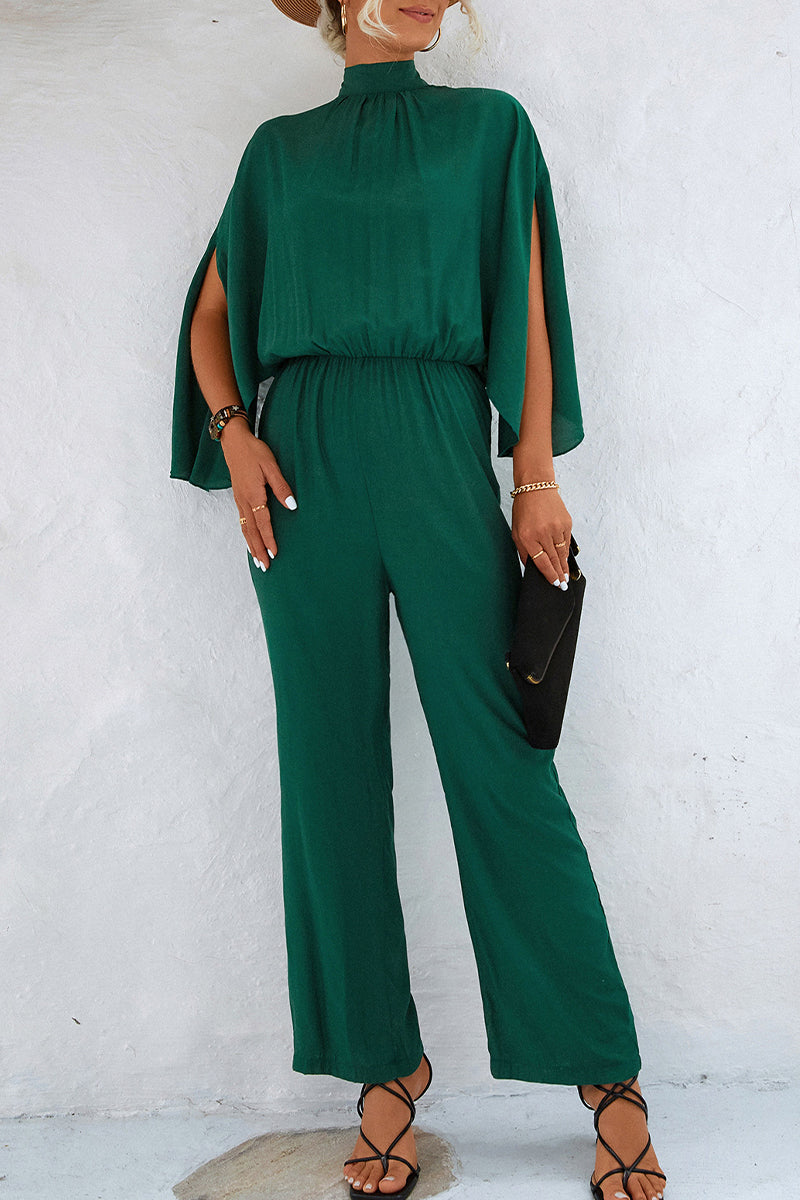 Stilla | Afslappet Simplicity Solid Frenulum Mandarin Krave Regular Jumpsuits