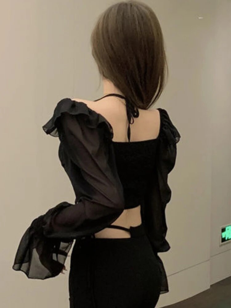 Stilla | Crop Top Med Udvidede Ærmer