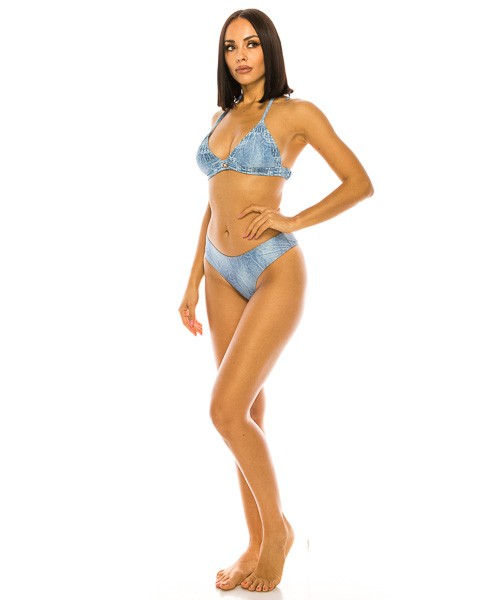 Stilla | Piece Denim Bikini Sæt