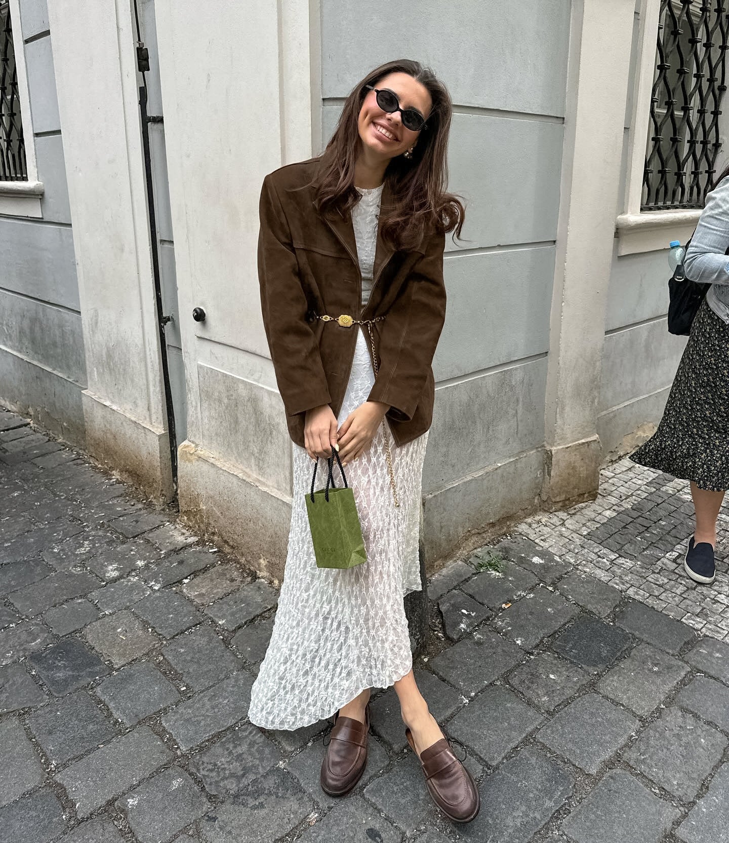 Stilla | Elegant Vest Med Suedes detaljer Online Hot Salg