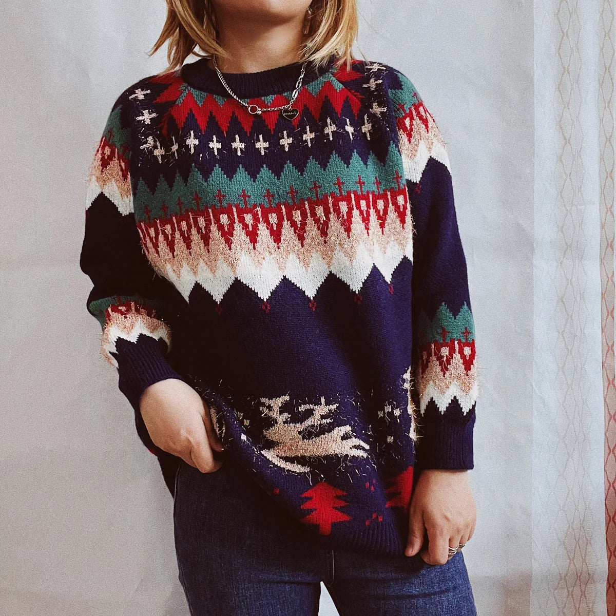 Stilla | Julepullover Pilar med raglanærmer til damer