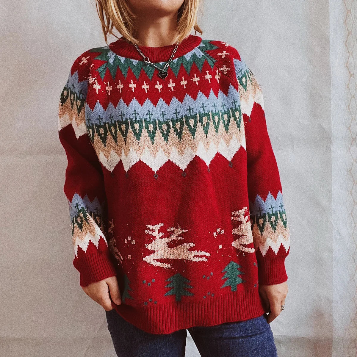 Stilla | Julepullover Pilar med raglanærmer til damer