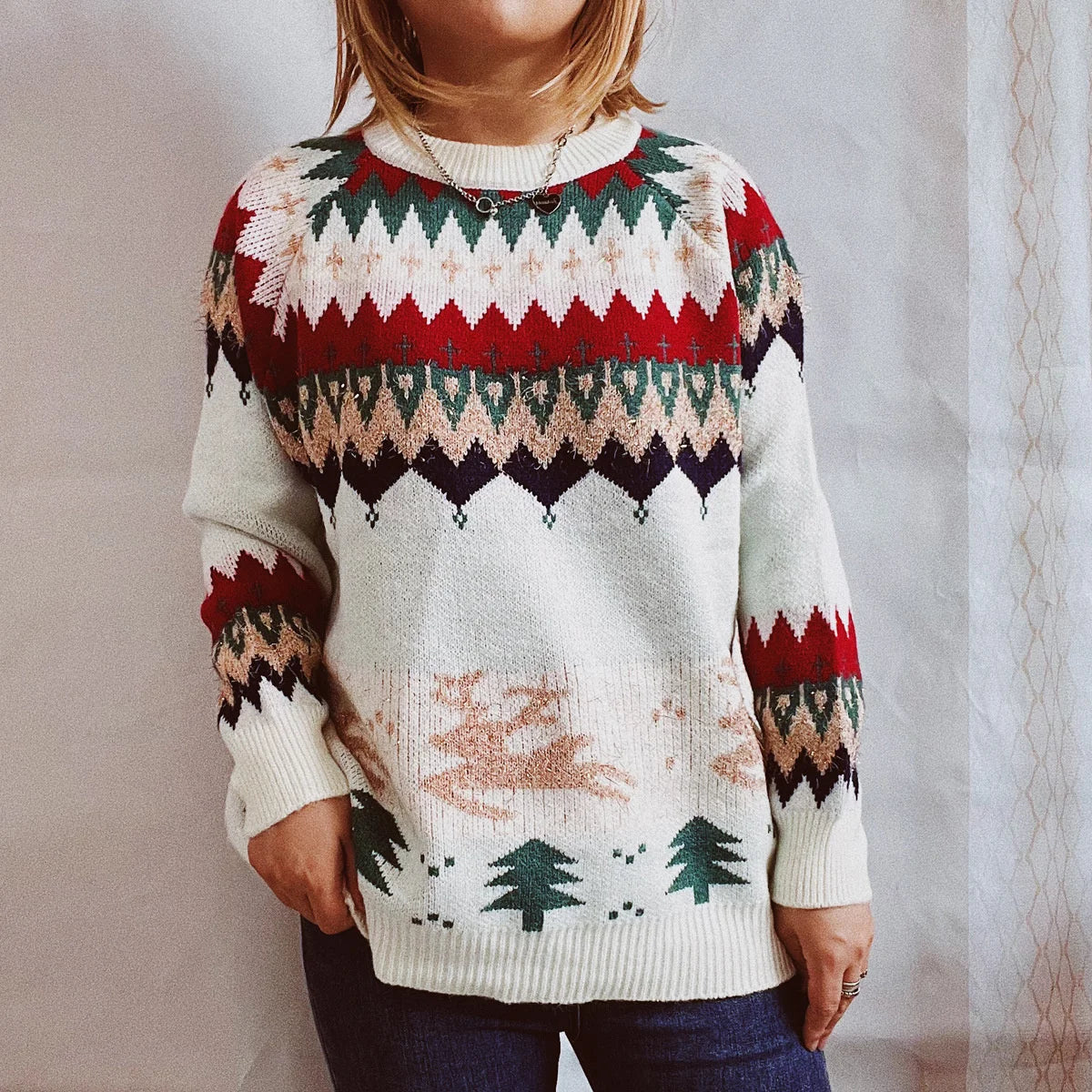 Stilla | Julepullover Pilar med raglanærmer til damer