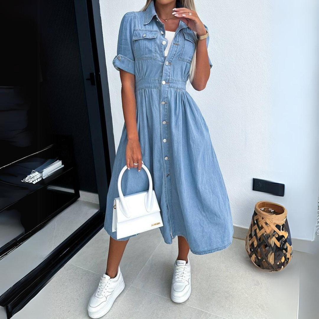 Stilla | Comfy Chic Denim Midi Kjole