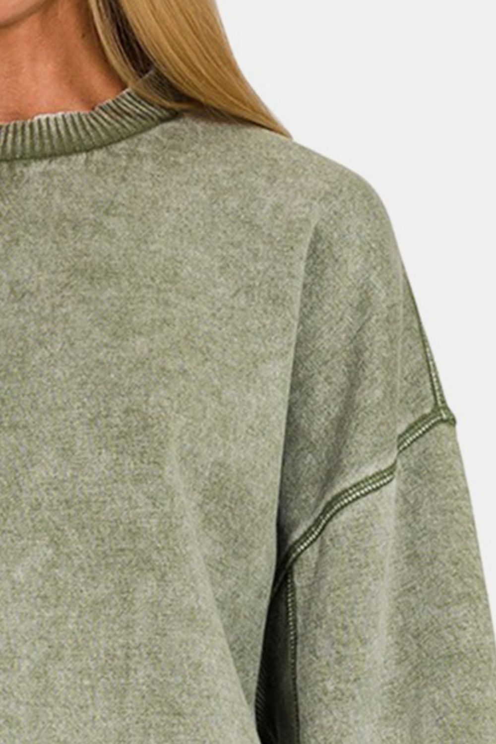 Stilla | Rund Hals Faldet Skulder Lantern Ærme Sweatshirt Online nu