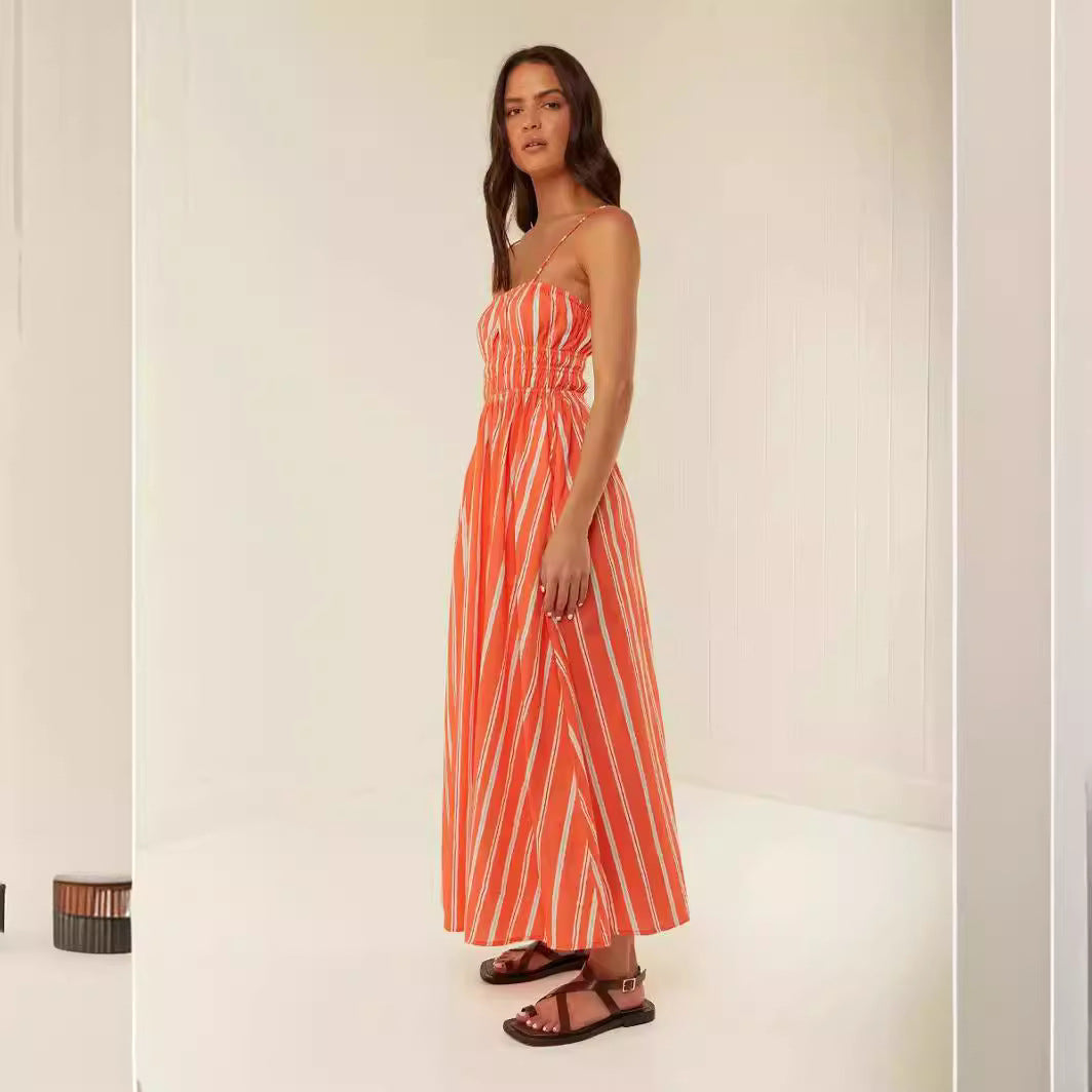 Stilla | Sommer Kvinder Afslappet Off Neck Sling Kjole