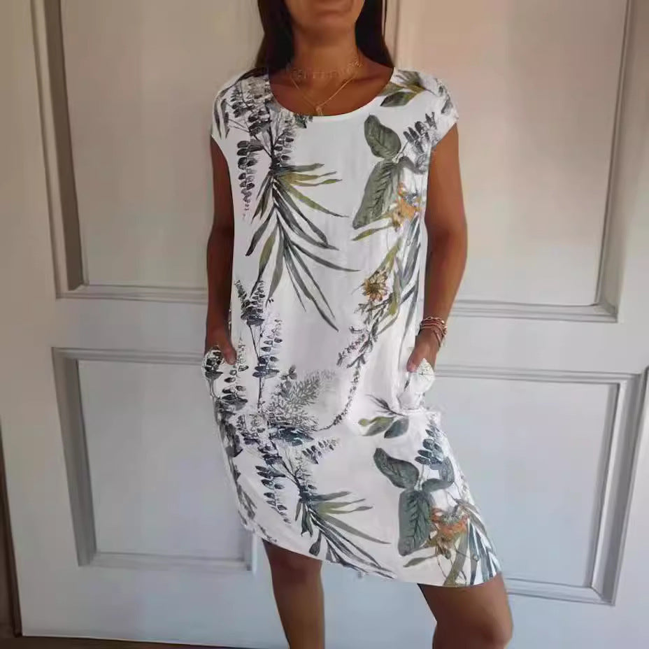 Stilla | Sommerkjole Med Blomster Og Bladdeprint