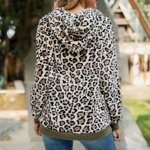 Stilla | Stilet Leopardmønster Vinter Hoodie til Kvinder Online salg