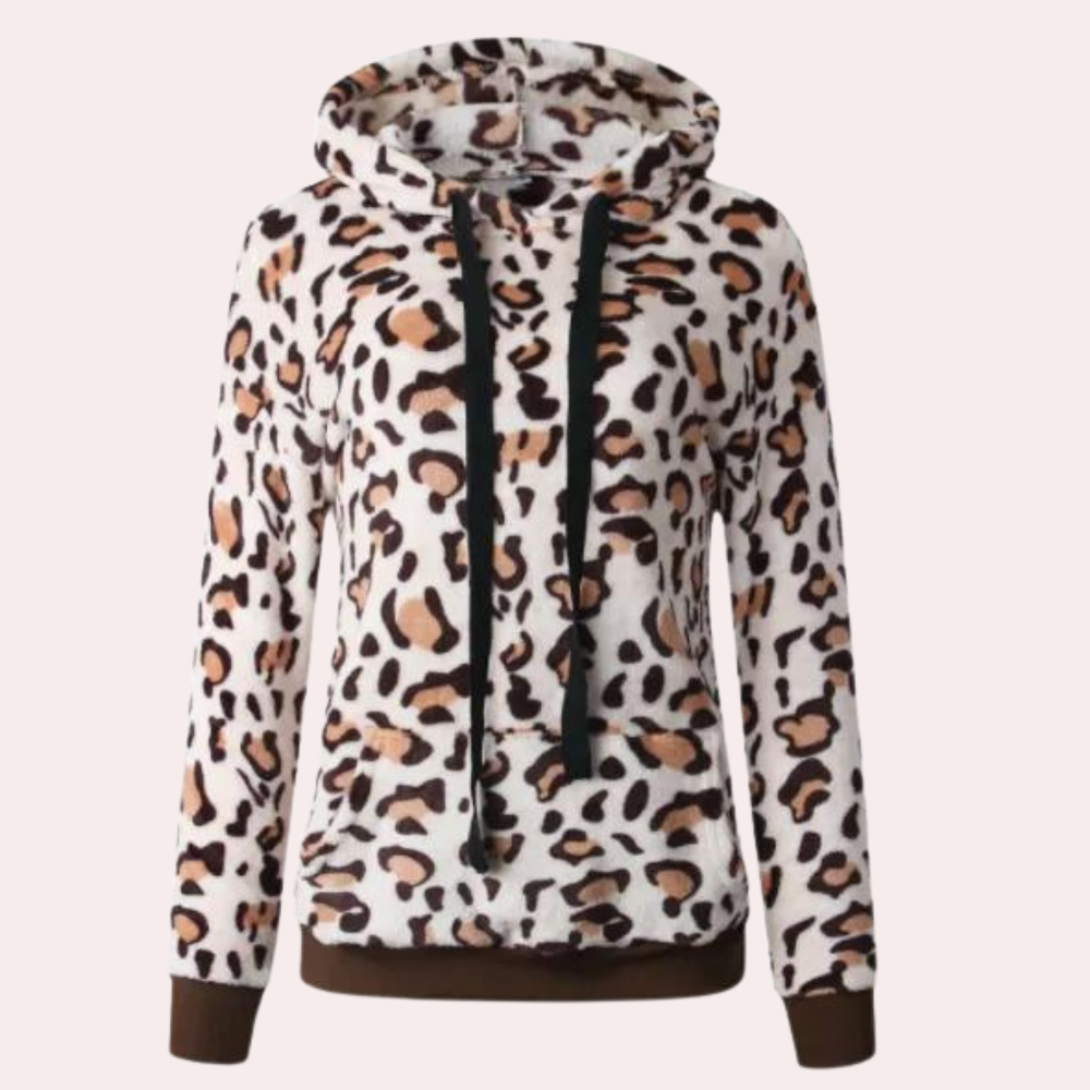 Stilla | Stilet Leopardmønster Vinter Hoodie til Kvinder Online salg