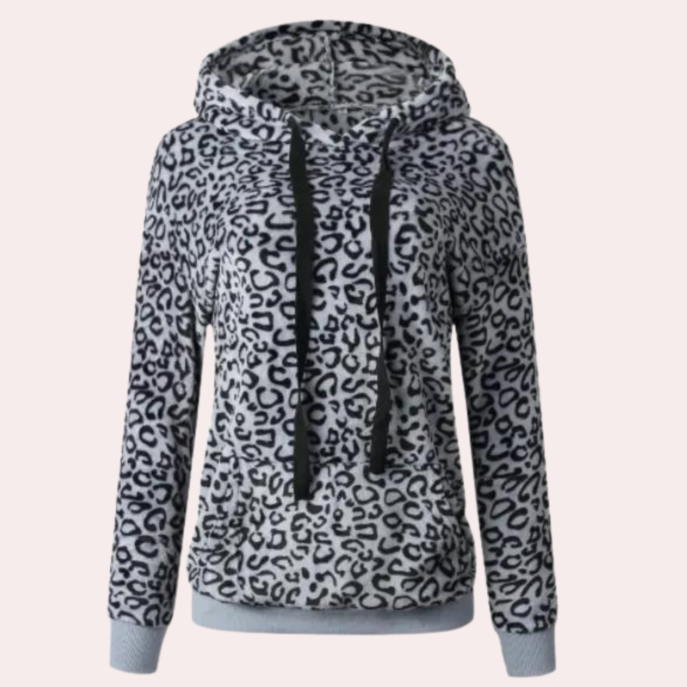 Stilla | Stilet Leopardmønster Vinter Hoodie til Kvinder Online salg
