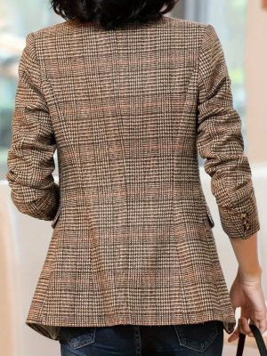 Stilla | Rutet Blazer Med Revers Og En Knap Online Hot Salg