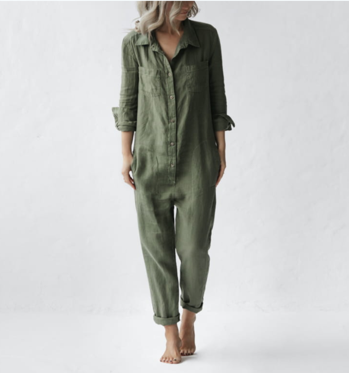 Stilla | Alsidig grøn bomuldsjumpsuit