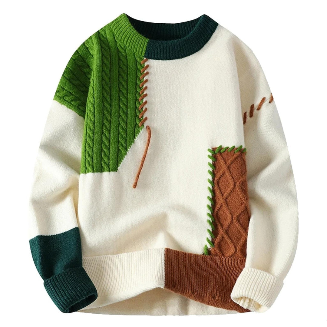 Stilla | Pullover Patchwork Af Højkvalitets Strikvarer For Maksimal Komfort Online nu