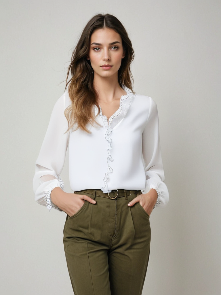 Stilla | Elegant Damebluse Med Lange Ærmer Afslappet Og Stilfuld