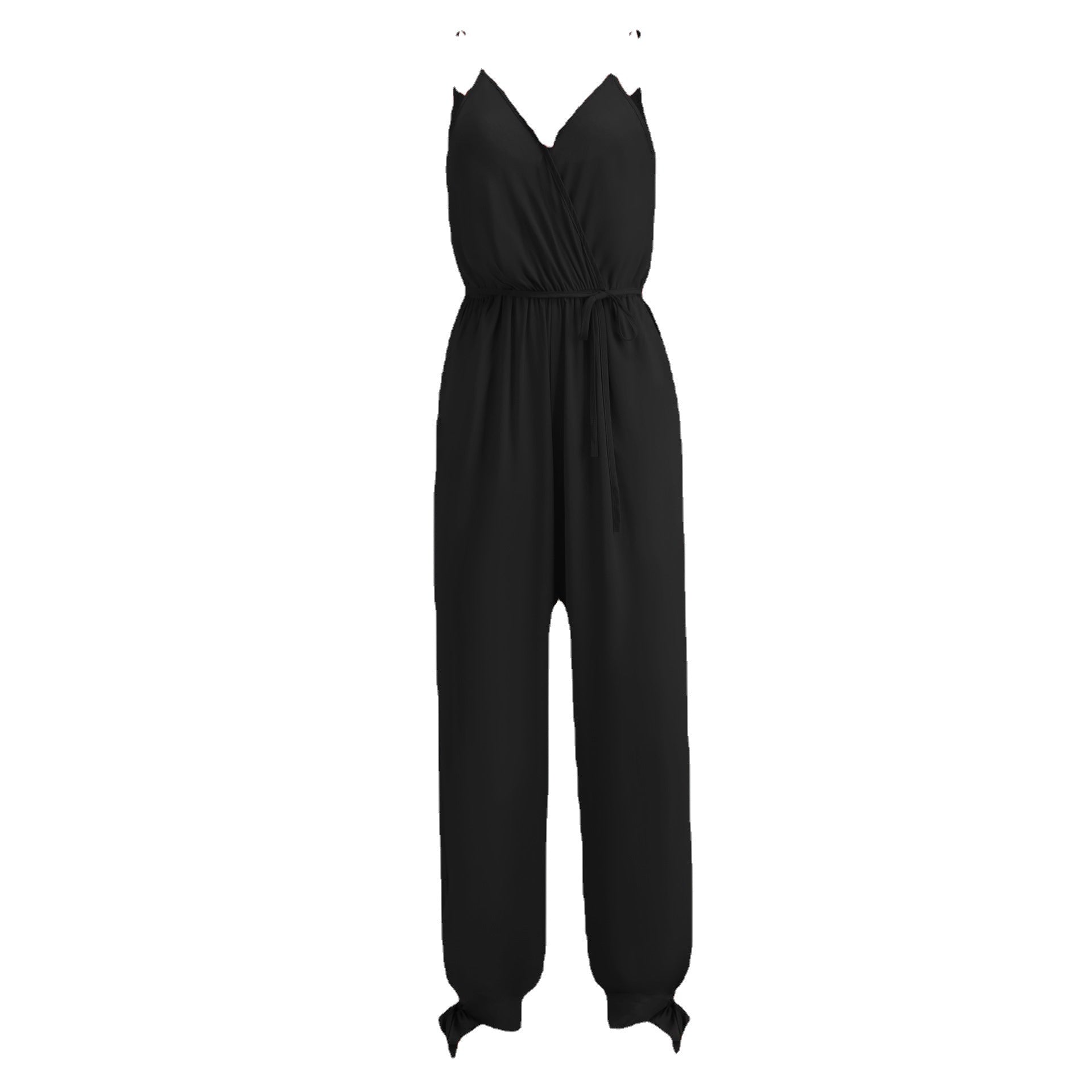 Stilla | Rygfri Dybt V-udskæring Strop Lang Jumpsuit