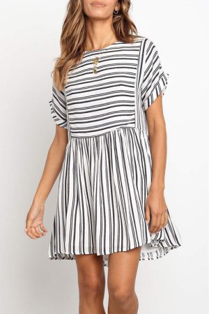 Stilla | by Your Side Striped Short Sleeve Mini Dress