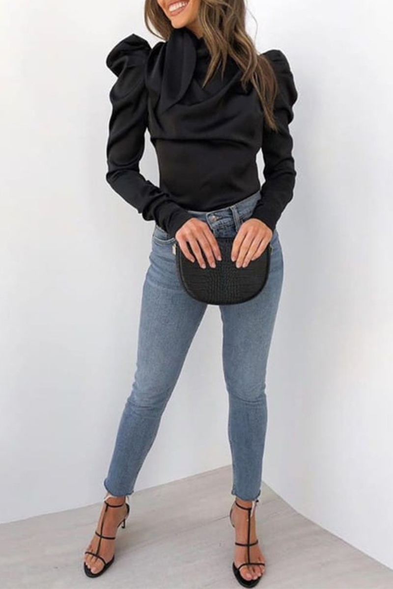 Stilla | Street Solid Fold Halv En Turtleneck Toppe