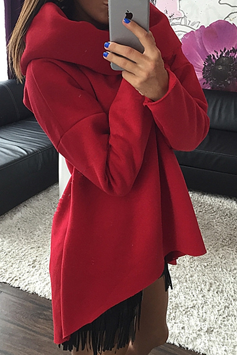 Stilla | Løs Pullover Med Ensfarvet Rullekrave Patchwork Udsalg