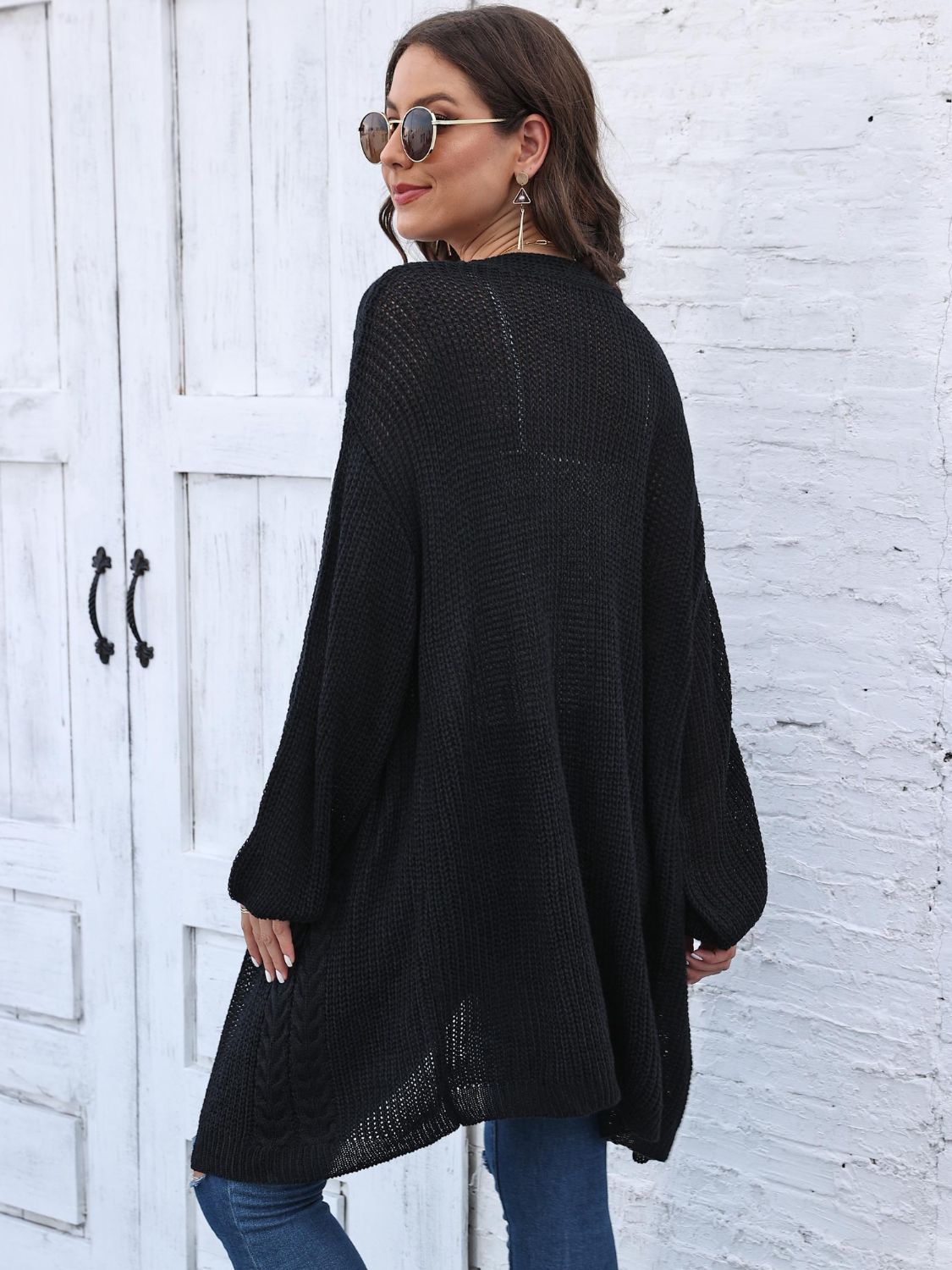 Stilla | Strik Åben Front Langærmet Cardigan Online Hot Salg