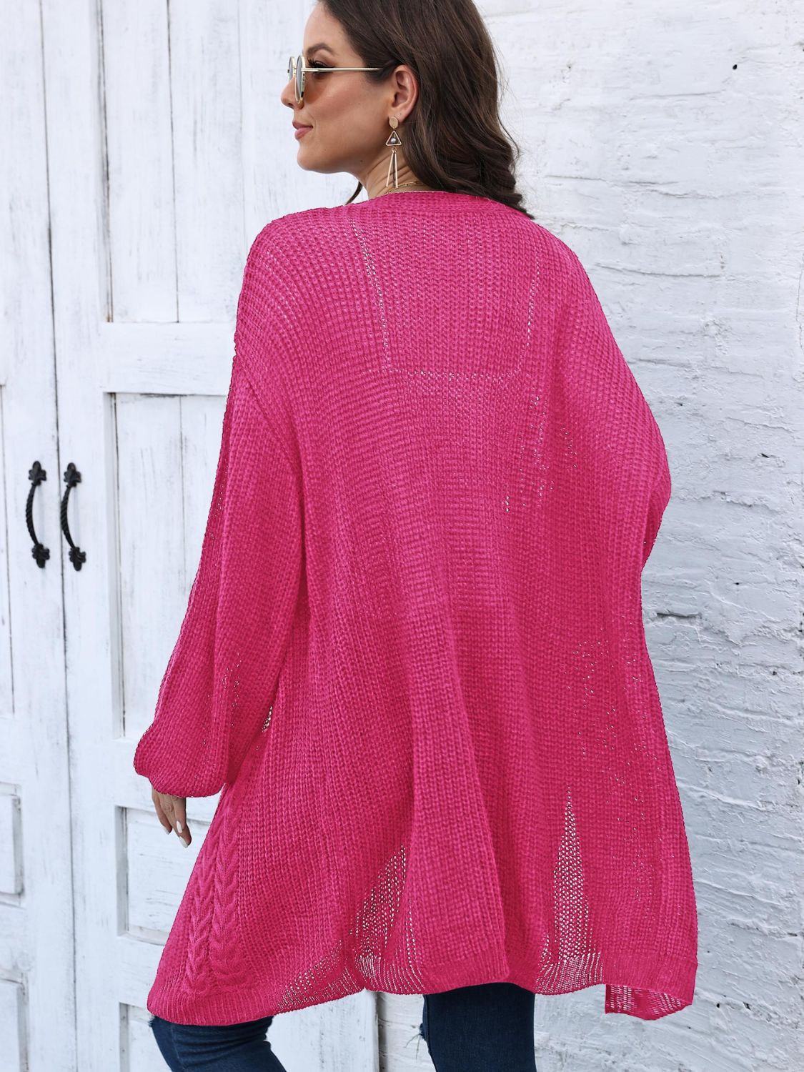 Stilla | Strik Åben Front Langærmet Cardigan Online Hot Salg