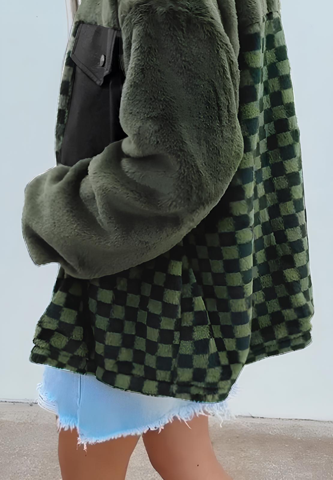 Stilla | Tjekket Krave Neck Snap Down Jakke
