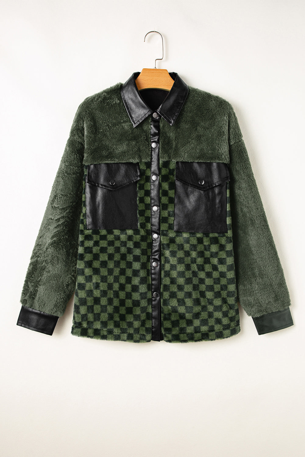 Stilla | Tjekket Krave Neck Snap Down Jakke