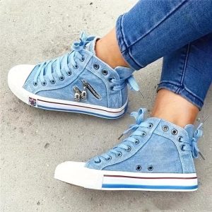 Stilla | trendsneaker denimlook og lynlås Sydney Online