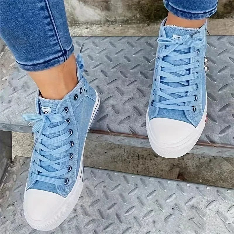 Stilla | trendsneaker denimlook og lynlås Sydney Online