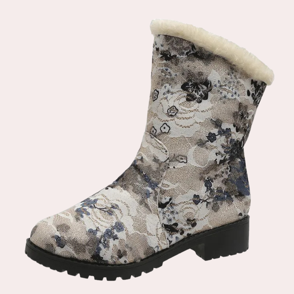 Stilla | Afslappede Sneboots med Blomster til Kvinder Online Hot Salg